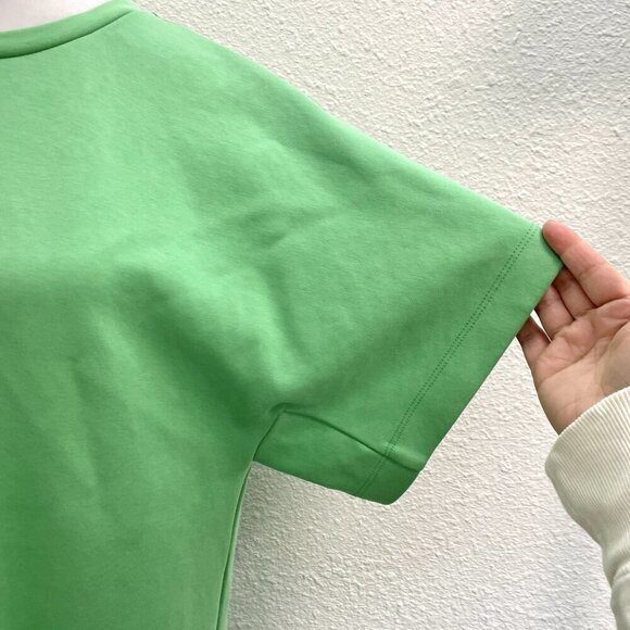 COS Short Sleeve Crew Neck Mini T-Shirt Shirt Dress Bright Green size Small - Picture 4 of 7